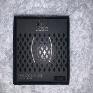 Simulated Diamond & Sterling silver earrings!